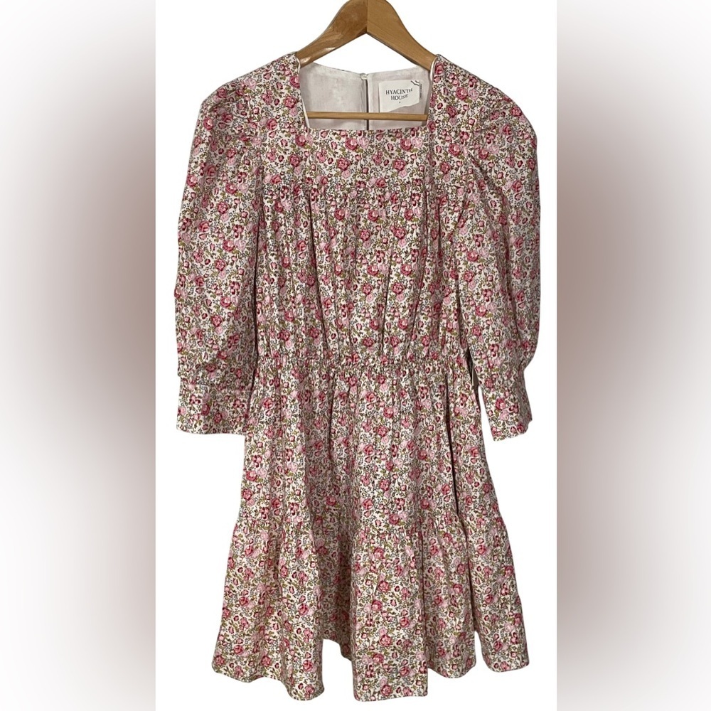 Hyacinth House Dress Tuckernuck Small New Floral Square Neck Preppy NWT